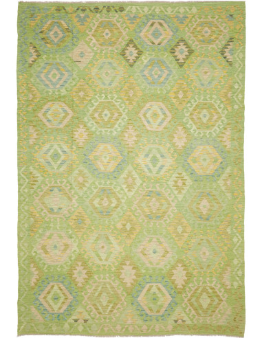 Tappeto Kilim Afghanistan 203x298 Verde Chiaro