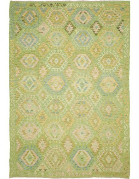 Tappeto Kilim Afghanistan 203x298 Verde Chiaro
