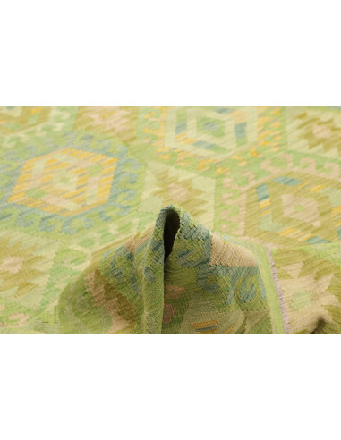 Tappeto Kilim Afghanistan 203x298 Verde Chiaro