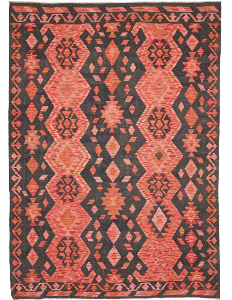 Rug Kilim Afghanistan 209x292 Charcoal Grey Cor