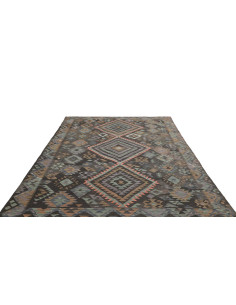 Tappeto Kilim Afghanistan 200x296 Grigio Carbon 2