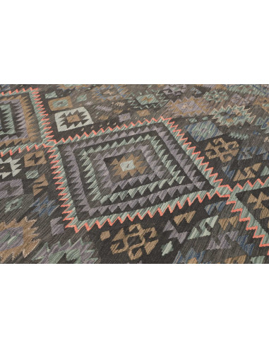 Tappeto Kilim Afghanistan 200x296 Grigio Carbon