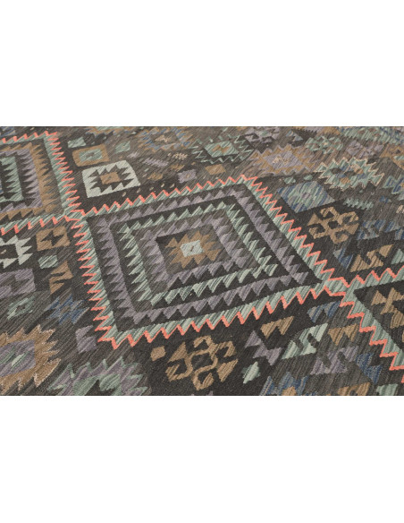 Rug Kilim Afghanistan 200x296 Charcoal Grey Pet