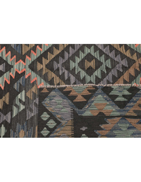 Rug Kilim Afghanistan 200x296 Charcoal Grey Pet