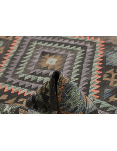 Rug Kilim Afghanistan 200x296 Charcoal Grey Pet