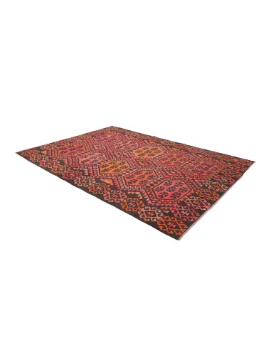 Tappeto Kilim Afghanistan 210x290 Nero Arancio