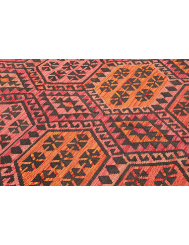 Tappeto Kilim Afghanistan 210x290 Nero Arancio