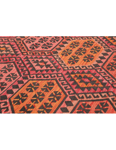 Tappeto Kilim Afghanistan 210x290 Nero Arancio