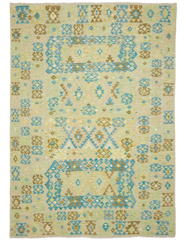 Rug Kilim Afghanistan 208x293 Beige Sky Blue Li