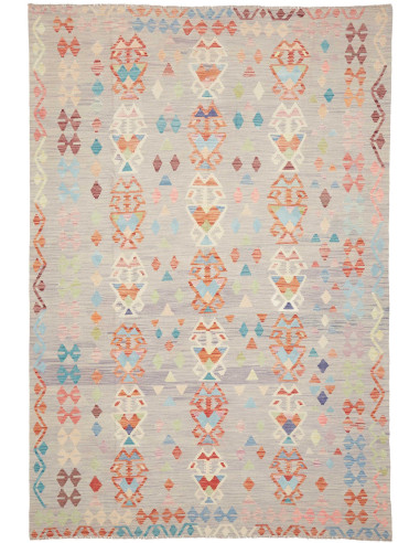 Tappeto Kilim Afghanistan 199x293 Grigio Chiaro