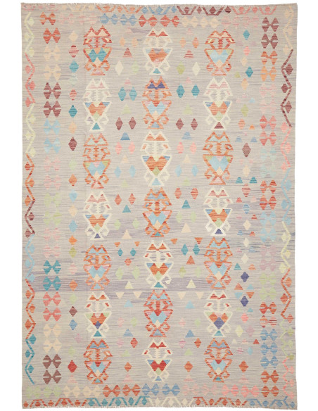 Rug Kilim Afghanistan 199x293 Light Grey Orange