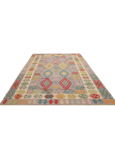 Rug Kilim Afghanistan 202x298 Lilac Gray Yellow