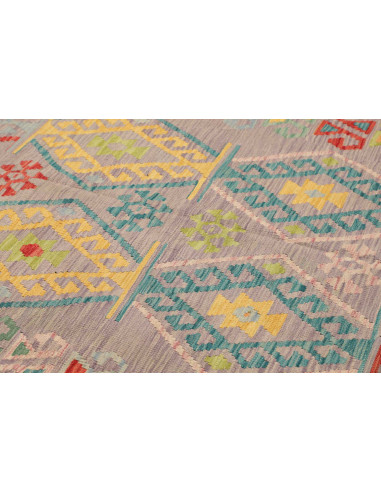 Tappeto Kilim Afghanistan 202x298 Grigio Lilla