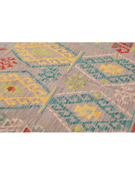 Rug Kilim Afghanistan 202x298 Lilac Gray Yellow