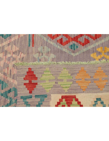 Tappeto Kilim Afghanistan 202x298 Grigio Lilla
