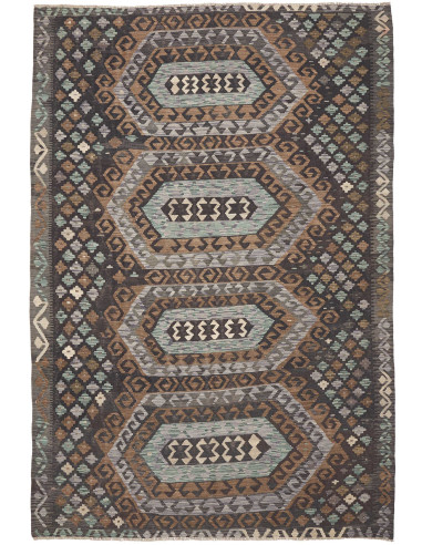 Rug Kilim Afghanistan 199x292 Dark Brown Charco