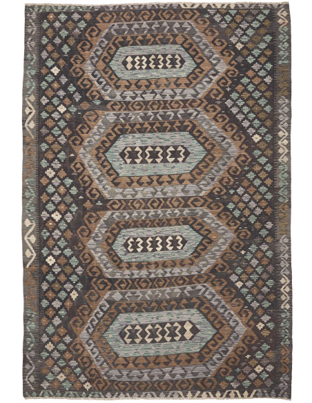 Rug Kilim Afghanistan 199x292 Dark Brown Charco