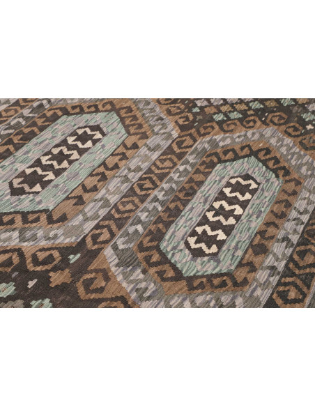 Tappeto Kilim Afghanistan 199x292 Marrone Scuro