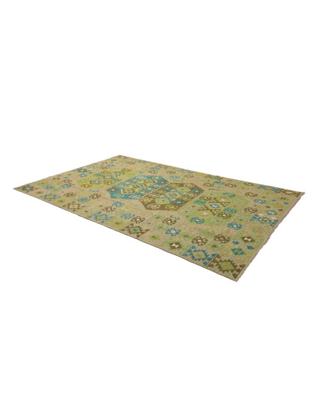Tappeto Kilim Afghanistan 193x299 Verde Salvia