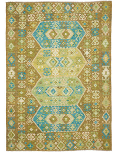 Rug Kilim Afghanistan 206x293 Earthy Brown Teal