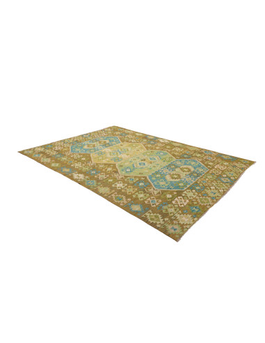 Rug Kilim Afghanistan 206x293 Earthy Brown Teal