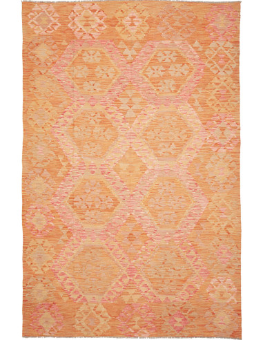 Rug Kilim Afghanistan 194x302 Orange Peach Crea