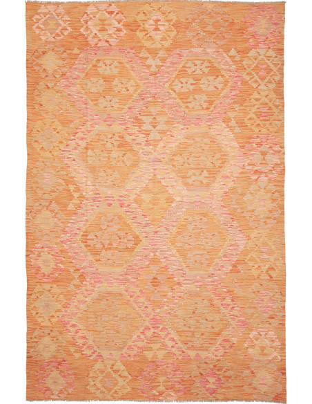 Tappeto Kilim Afghanistan 194x302 Arancio Pesca