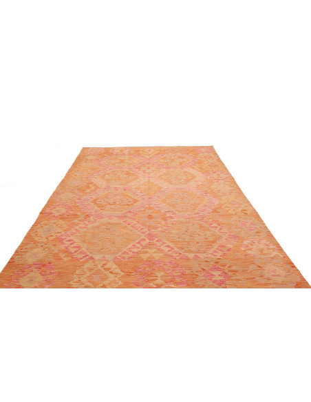 Tappeto Kilim Afghanistan 194x302 Arancio Pesca