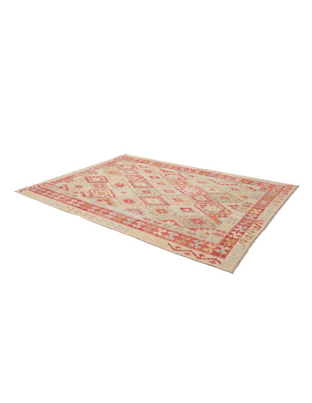 Tappeto Kilim Afghanistan 200x287 Rosso Blu Cre