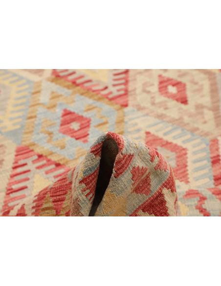 Tappeto Kilim Afghanistan 200x287 Rosso Blu Cre