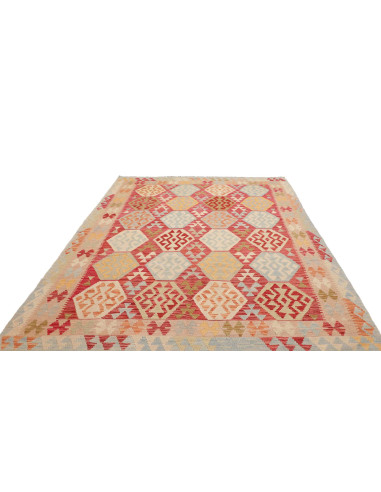 Tappeto Kilim Afghanistan 203x294 Rosso Mattone