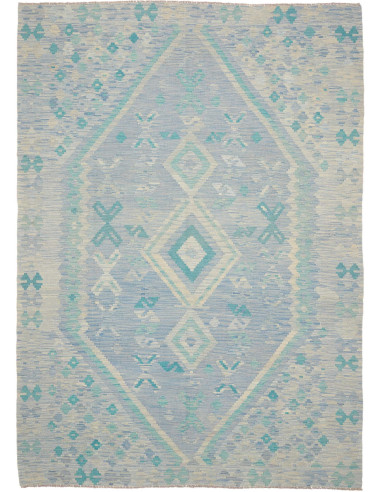 Tappeto Kilim Afghanistan 201x290 Blu Cielo Azz
