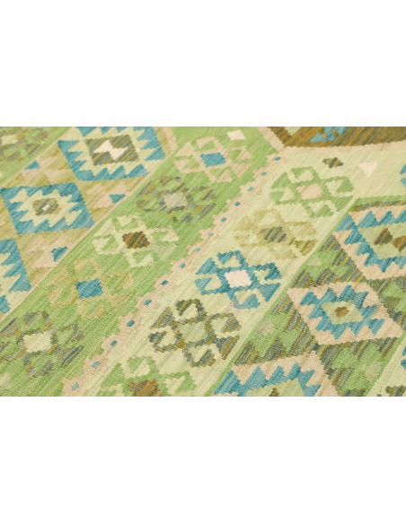 Tappeto Kilim Afghanistan 197x307 Verde Oliva V