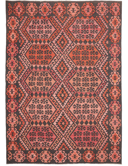 Tappeto Kilim Afghanistan 213x301 Rosso Arancio