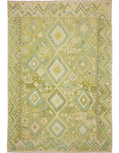 Tappeto Kilim Afghanistan 211x306 Verde Azzurro