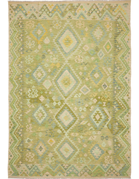 Tappeto Kilim Afghanistan 211x306 Verde Azzurro