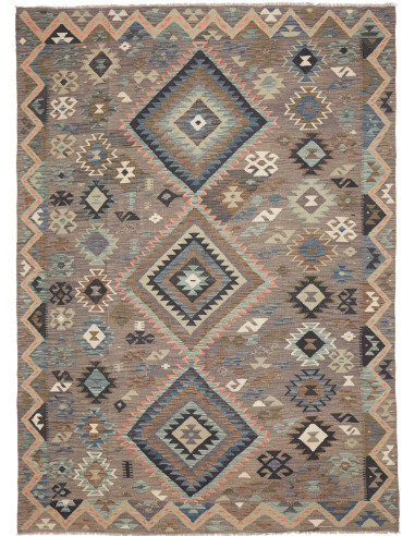 Tappeto Kilim Afghanistan 209x299 Marrone Grigi