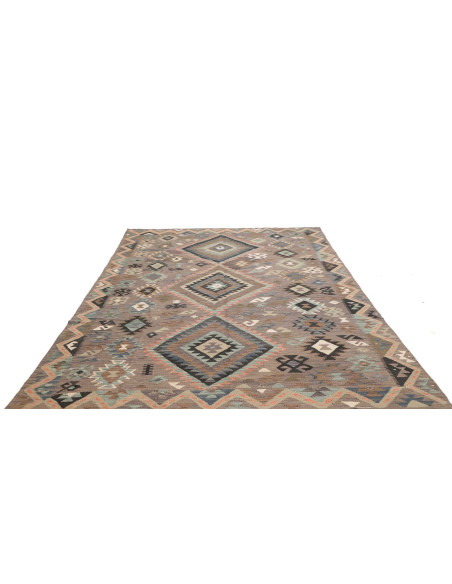 Tappeto Kilim Afghanistan 209x299 Marrone Grigi