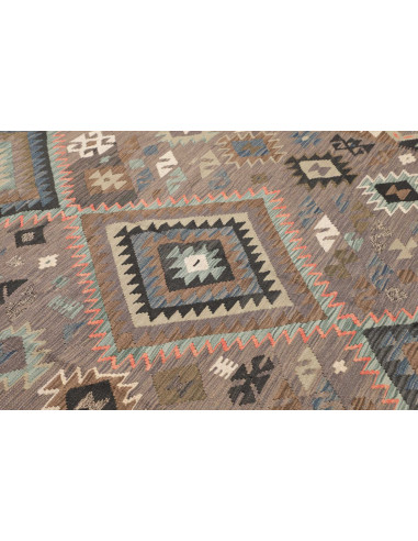 Tappeto Kilim Afghanistan 209x299 Marrone Grigi