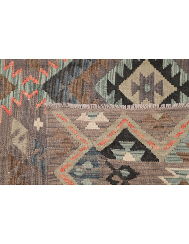 Tappeto Kilim Afghanistan 209x299 Marrone Grigi