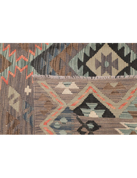 Tappeto Kilim Afghanistan 209x299 Marrone Grigi