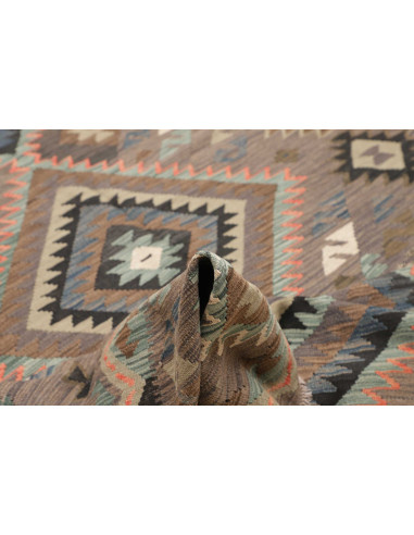 Tappeto Kilim Afghanistan 209x299 Marrone Grigi