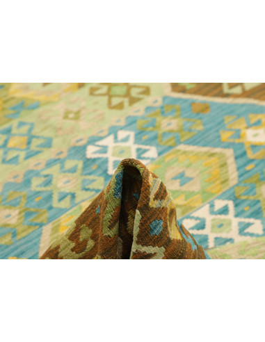 Tappeto Kilim Afghanistan 205x292 Marrone Verde