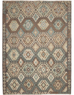 Tappeto Kilim Afghanistan 210x295 Marrone Grigi