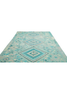Rug Kilim Afghanistan 203x306 Turquoise Aqua Iv 2