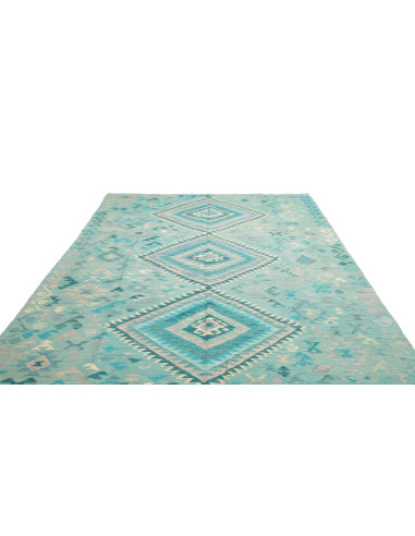Rug Kilim Afghanistan 203x306 Turquoise Aqua Iv