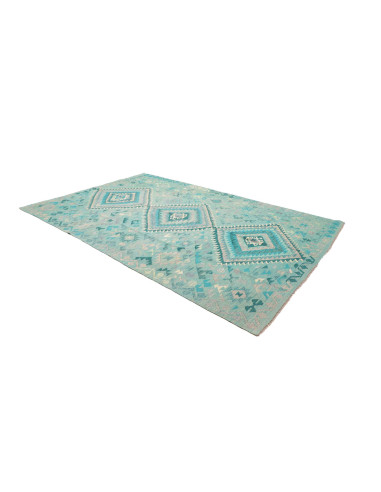 Rug Kilim Afghanistan 203x306 Turquoise Aqua Iv