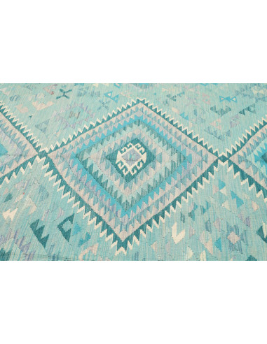 Rug Kilim Afghanistan 203x306 Turquoise Aqua Iv