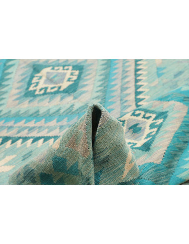 Rug Kilim Afghanistan 203x306 Turquoise Aqua Iv