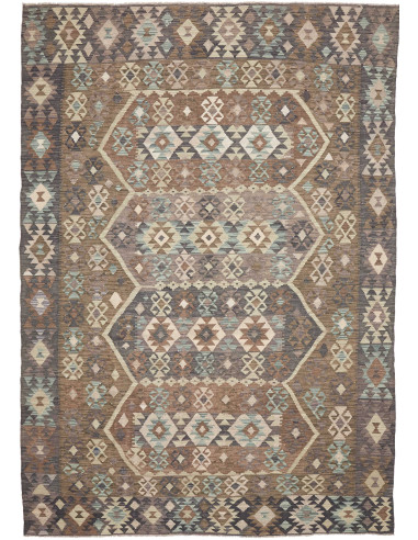 Tappeto Kilim Afghanistan 210x299 Marrone Beige